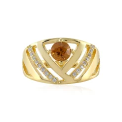 Cognac-Zirkon-Silberring