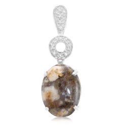 Dinosaurier-Quarz-Silberanhänger