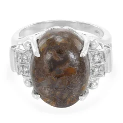 Dinosaurier-Quarz-Silberring