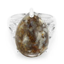 Dinosaurier-Quarz-Silberring