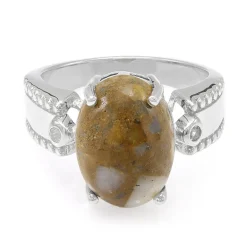 Dinosaurier-Quarz-Silberring