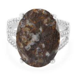 Dinosaurier-Quarz-Silberring