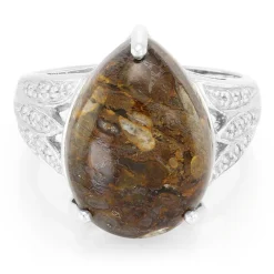 Dinosaurier-Quarz-Silberring