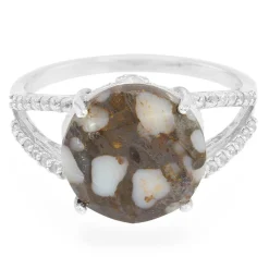 Dinosaurier-Quarz-Silberring