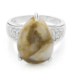 Dinosaurier-Quarz-Silberring