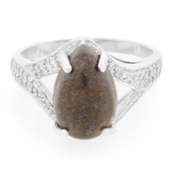 Dinosaurier-Quarz-Silberring