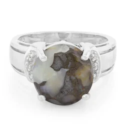 Dinosaurier-Quarz-Silberring