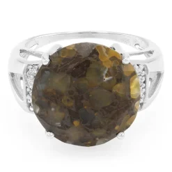 Dinosaurier-Quarz-Silberring