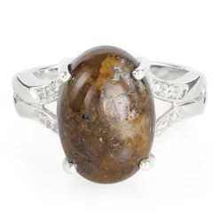 Dinosaurier-Quarz-Silberring