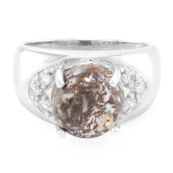 Dinosaurier-Quarz-Silberring