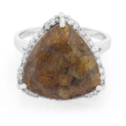 Dinosaurier-Quarz-Silberring