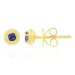 Dumortierit-Goldohrringe