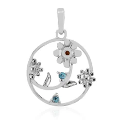 Edelstein-Silberanhänger