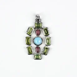 Edelstein-Silberanhänger