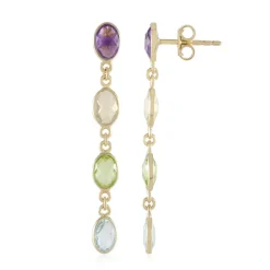 Edelstein-Silberohrringe