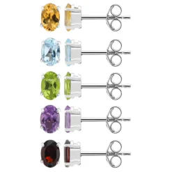 Edelstein-Silberohrringe