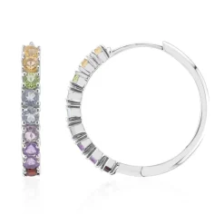 Edelstein-Silberohrringe