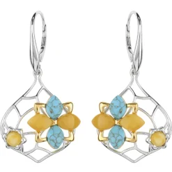 Edelstein-Silberohrringe