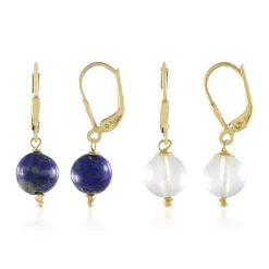 Edelstein-Silberohrringe