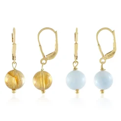 Edelstein-Silberohrringe