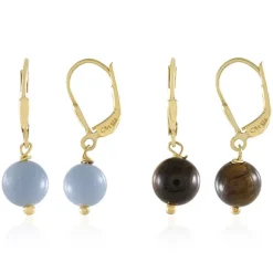 Edelstein-Silberohrringe