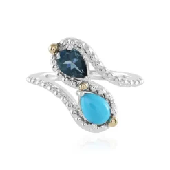 Edelstein-Silberring mit Gold (Granulieren)