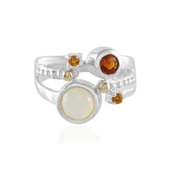 Edelstein-Silberring mit Gold (Granulieren)