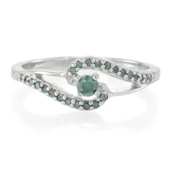 Fancy-Diamant-Silberring