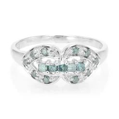 Fancy-Diamant-Silberring