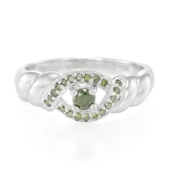 Fancy-Diamant-Silberring