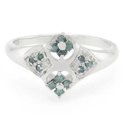 Fancy-Diamant-Silberring