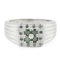 Fancy-Diamant-Silberring