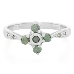 Fancy-Diamant-Silberring