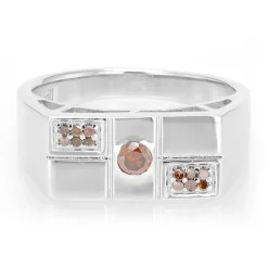 Fancy-Diamant-Silberring