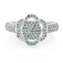 Fancy-Diamant-Silberring