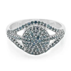 Fancy-Diamant-Silberring