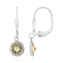 Gelber Beryll-Silberohrringe