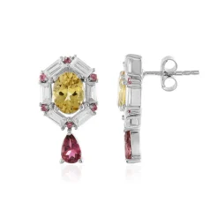 Gelber Beryll-Silberohrringe