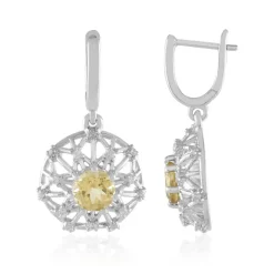 Gelber Beryll-Silberohrringe