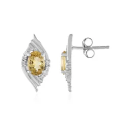 Gelber Beryll-Silberohrringe