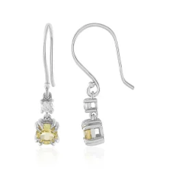 Gelber Beryll-Silberohrringe