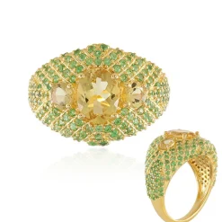 Gelber Beryll-Silberring