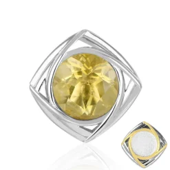 Gelber Fluorit-Silberanhänger