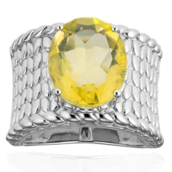 Gelber Fluorit-Silberring