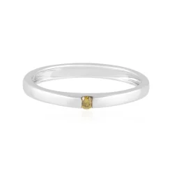 Gelber I3 Brillant-Silberring