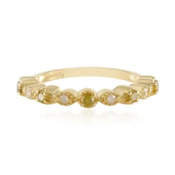 Gelber I3 Brillant-Silberring