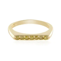 Gelber I3 Brillant-Silberring