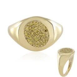 Gelber I2 Diamant-Silberring