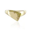 Gelber I3 Diamant-Silberring