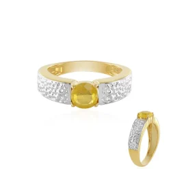 Gelber Madagaskar-Saphir-Silberring